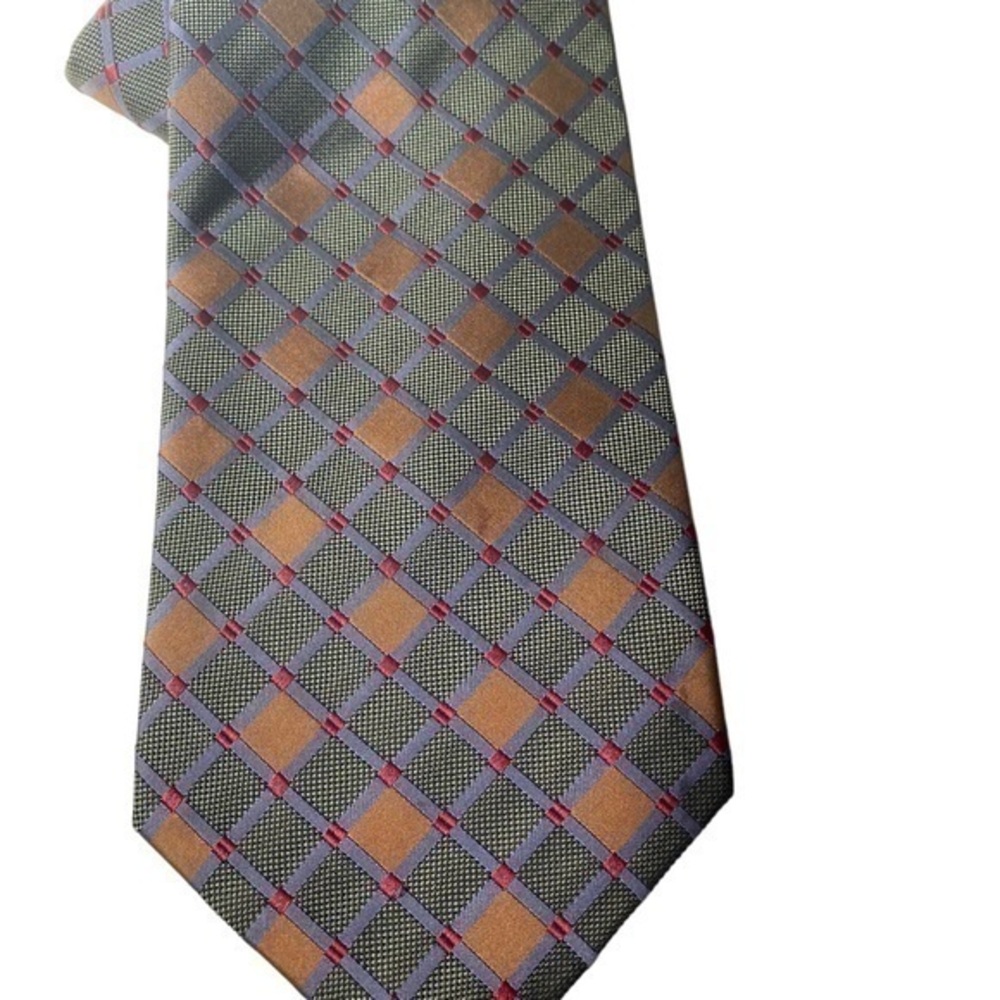 Daniel de Fassion Studio men’s silk hand made green and orange tie